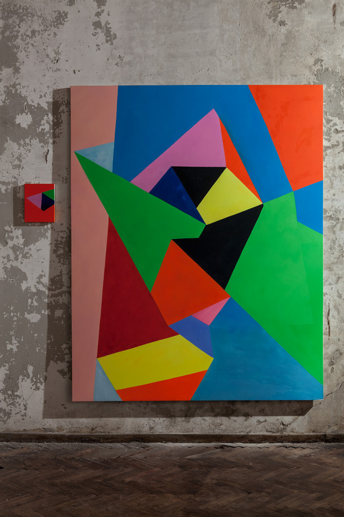 Nicola Melinelli, Senza Titolo, 2013, olio su tela. dx: 240x180cm, sx: 30x20cm