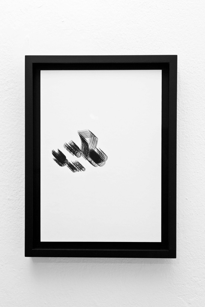 Silvia Hell, O DAM 26 : 2'36" VRS, 2014, inkjet print su carta cotone in cornice a cassetta nera, 34x25x4 cm